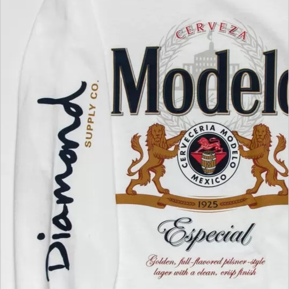 SOLD OUT! DIAMOND SUPPLY CO. x Modelo Men's White - Picture 2 of 3